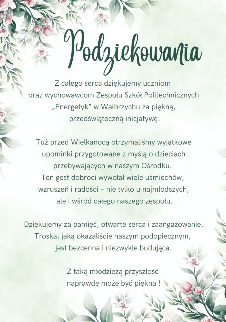 Podziękowania